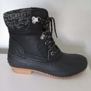 Tommy Hilfiger "Twrainah" Womens Black Nylon Rain Duck Boot NWOB - Size 8M